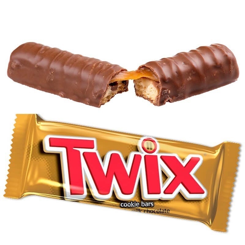 Barretta Twix con Biscotto Gustoso e Croccante Con Caramello Ricoperto di Cioccolato al Latte 25pz
