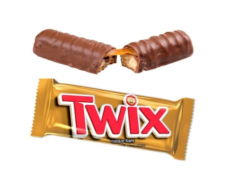 Barretta Twix con Biscotto Gustoso e Croccante Con Caramello Ricoperto di Cioccolato al Latte 25pz