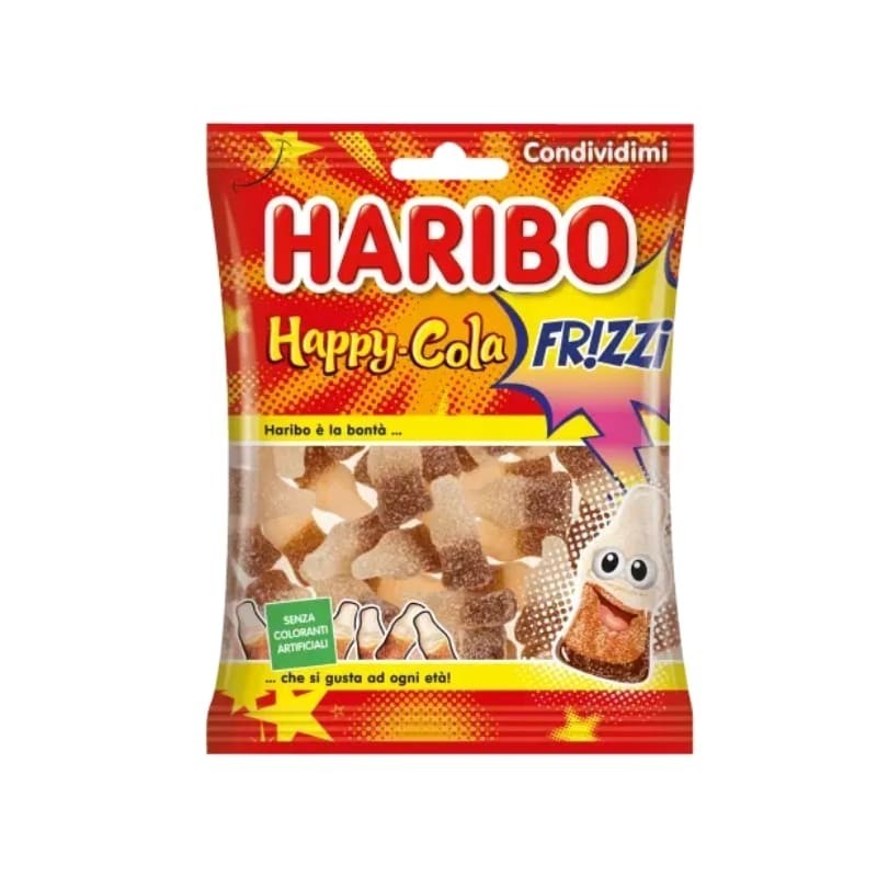 Haribo Happy Cola Frizzi Caramelle Gommose 90gr 30pz