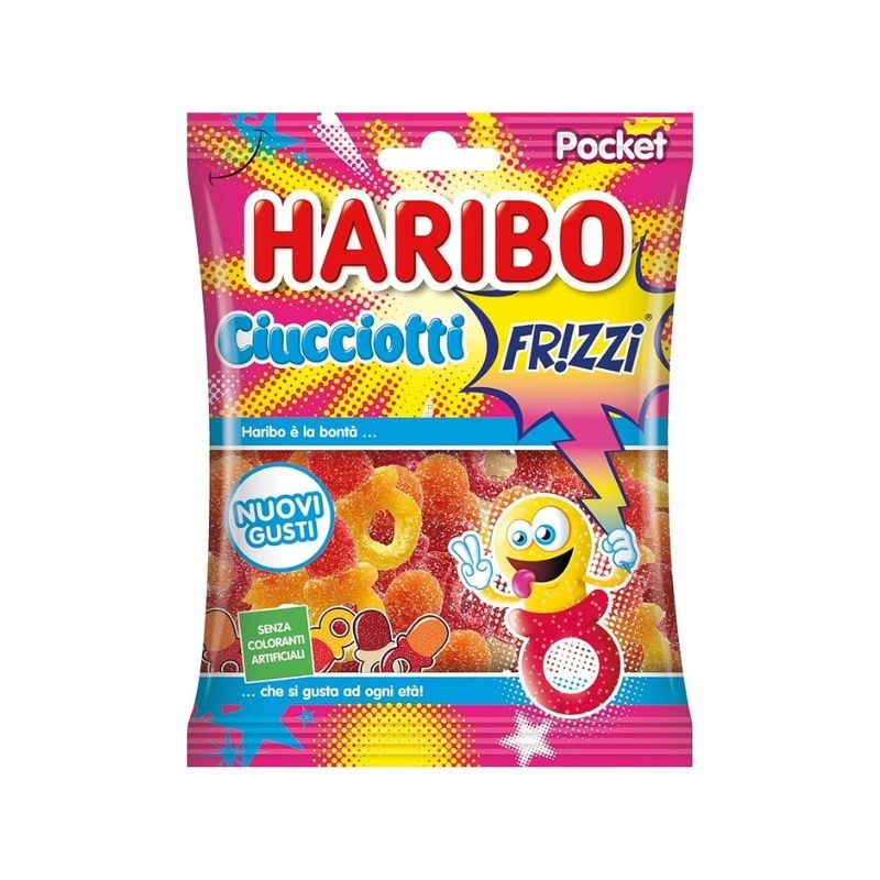 Haribo Ciucciotti Frizzi Caramelle Gommose 90gr 30pz