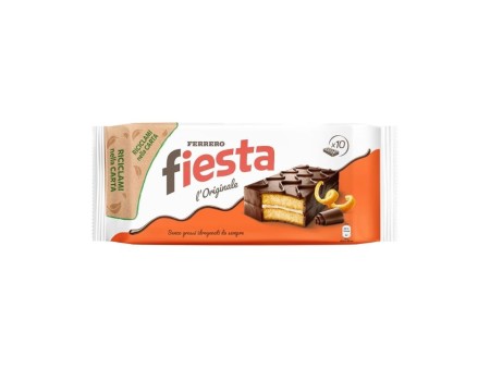 Ferrero Fiesta Pan di Spagna Ricoperte di Cioccolato Delicato Sapore di Arancia 10pz