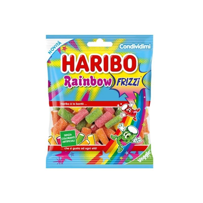 Haribo Rainbow Frizzi Caramelle Gommose al gusto Frutta 80gr 30pz