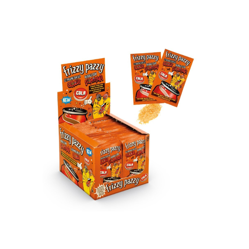 Frizzy Pazzy Bubble Gum Cola, granella scoppiettante di gomma alla cola 50pz