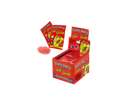 Frizzy Pazzy Bubble Gum Fragola con granella scoppiettante di gomma alla fragola 50pz