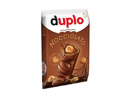 Ferrero Duplo Nocciolato Snack Wafer con Morbido Ripieno Cremoso al Cacao e Nocciola Intera con 5pz