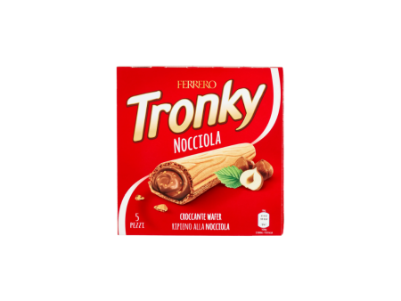 Ferrero Tronky Nocciola Wafer Croccantissimo con Ripieno di Crema di Nocciole e Granella Tostata Confezione da 5 Pezzi
