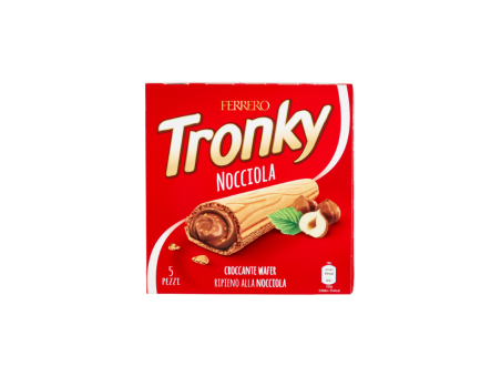 Ferrero Tronky Nocciola Wafer Croccantissimo con Ripieno di Crema di Nocciole e Granella Tostata Confezione da 5 Pezzi