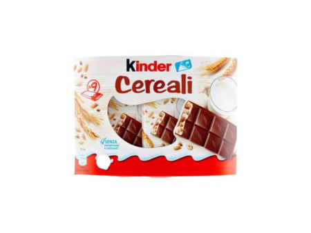 Kinder Cereali Tavolette di Cioccolato Puro Cacao Snack Dolce Ripieno al Latte e 5 Cereali Soffiati e Tostati 9 PEZZI