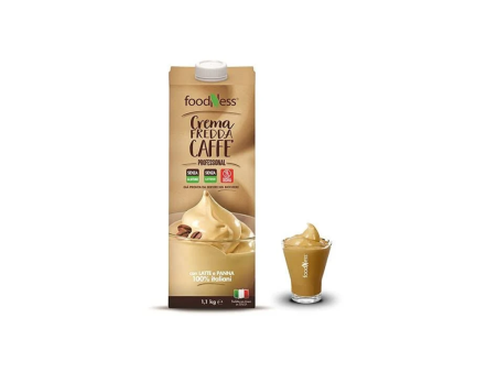 Foodness Crema fredda al Caffè Senza Glutine e Senza Lattosio Già Pronta da versare 1 BRIK da 1,1 kg