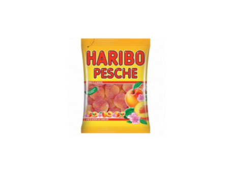 Haribo Pesche, Caramelle Gommose Frizzanti, Gusto Frutta 30pz
