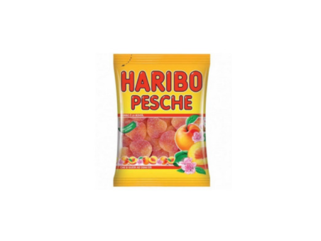Haribo Pesche, Caramelle Gommose Frizzanti, Gusto Frutta 30pz