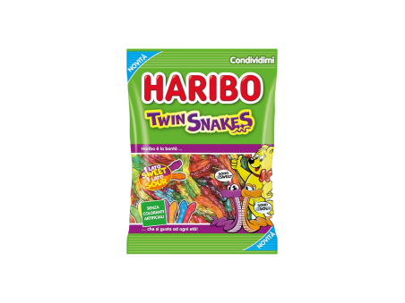 Haribo Twins Snakes Caramelle Gommose al gusto Frutta 80gr 30pz