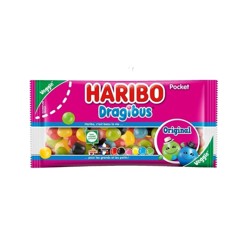 Haribo Dragibus Caramelle Gommose, Vegane, 50gr 24pz Haribo Dragibus Caramelle Gommose, Vegane, 50gr 24pz